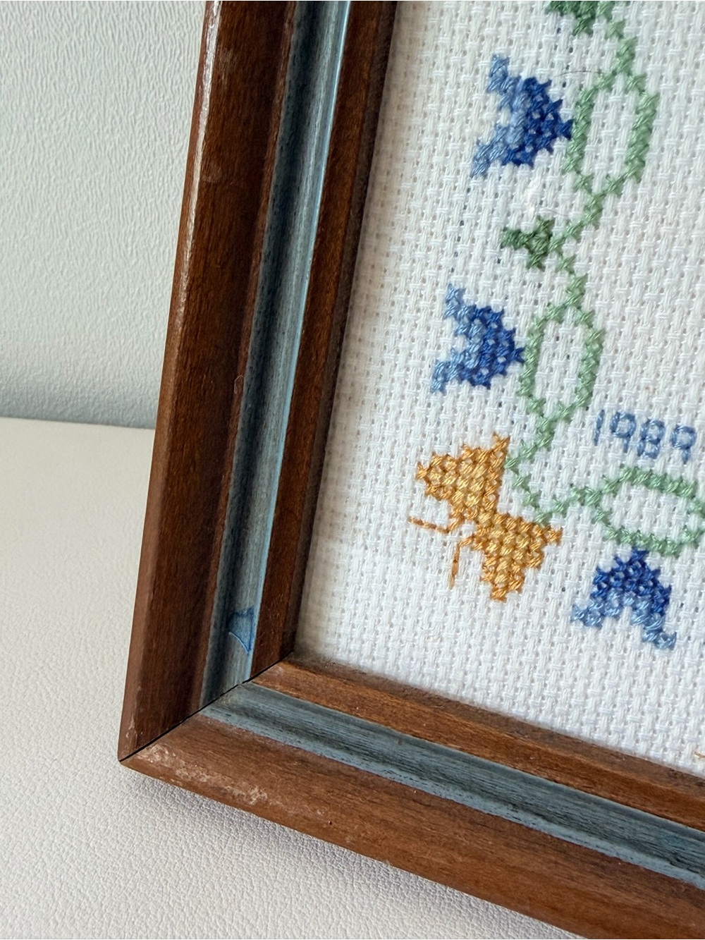 Vintage House Blessing Cross stitched Framed Wall Decor Cottagecore Handmade - Picture 7 of 9
